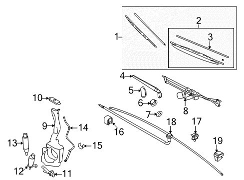 2007 Mini Cooper Wiper & Washer Components Wave Washer Diagram for 07119904115