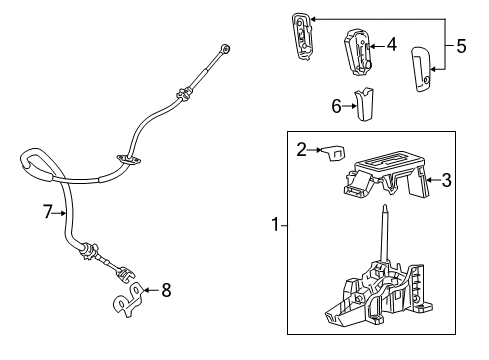 2009 Lincoln Navigator Shifter Housing Shifter Diagram for 8L7Z-7210-C