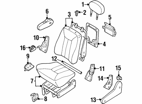1997 Nissan Quest Rear Seat Components Cushion Assembly-2ND Seat, L Diagram for 88350-1B173