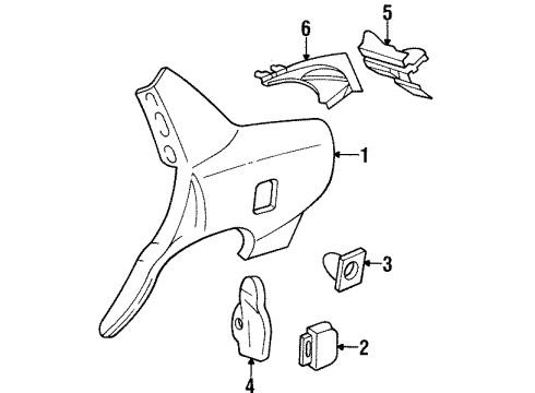 1999 Oldsmobile LSS Quarter Panel & Components Pocket Asm-Fuel Tank Filler Diagram for 25608878