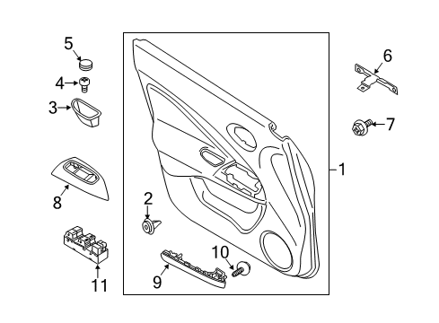 2013 Nissan Juke Front Door FINISHER ARMREST/L Diagram for 80919-1KA0A