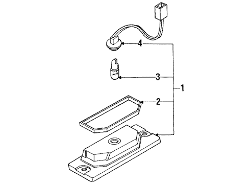 1991 Nissan Sentra Bulbs License Plate Lamp Assy Diagram for 26510-50Y00