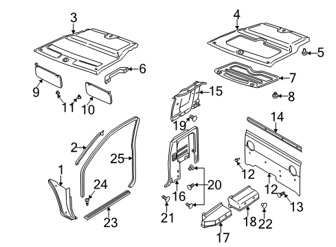 1999 Nissan Frontier Interior Trim - Cab Holder-SUNVISOR Diagram for 96409-8B400