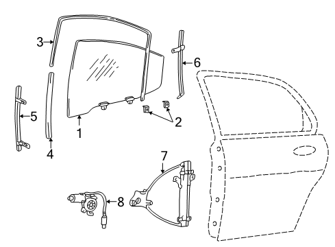 2006 Kia Optima Front Door Channel Assembly-Rear Door Division Diagram for 83520-38001