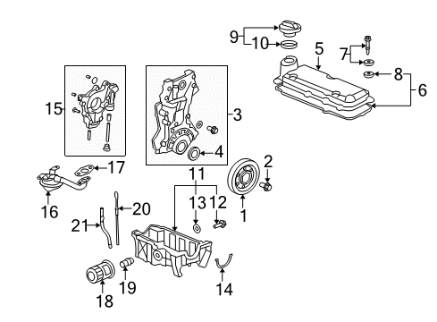 2008 Honda Fit Filters Washer, Head Cover Diagram for 90442-P0A-000