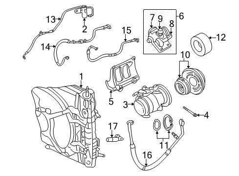 2002 Chrysler Concorde A/C Condenser, Compressor & Lines Manifold-A/C Compressor Diagram for 5010169AA