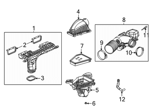 2021 Jeep Grand Cherokee L Powertrain Control Air Cleaner Diagram for 68535346AA
