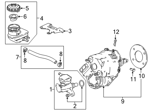2021 Honda Accord Hydraulic System Bracket, Reserve Tank Diagram for 46674-TVA-A00