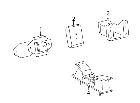 2006 Lexus LX470 Engine & Trans Mounting Stabilizer, Engine Mounting Diagram for 12381-50100