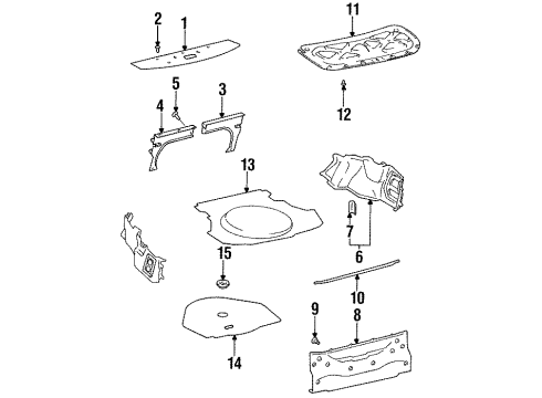 1994 Toyota Celica Interior Trim - Rear Body Package Tray Trim Diagram for 64330-2B830-C0