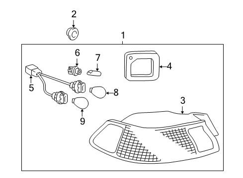 1997 Toyota Camry Combination Lamps Combo Lamp Assembly Diagram for 81560-AA011