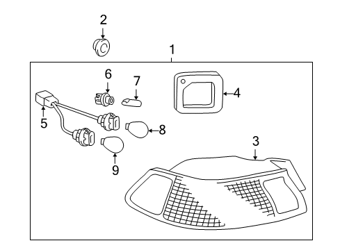 2001 Toyota Camry Combination Lamps Combo Lamp Assembly Diagram for 81560-AA030