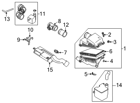 2000 Kia Spectra Powertrain Control Duct Assembly-Front ESH Air Diagram for 0K2AA13200C