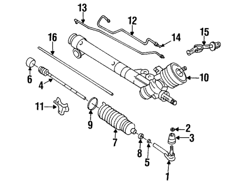 1998 Cadillac DeVille P/S Pump & Hoses, Steering Gear & Linkage Pipe Kit, Steering Gear(Long) Diagram for 26041913
