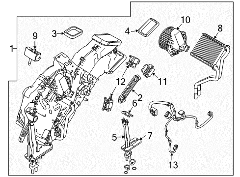 2014 Ford Flex A/C Evaporator & Heater Components Wire Harness Diagram for DA8Z-19949-A