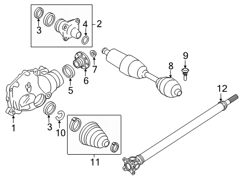 2021 BMW X4 Carrier & Front Axles DRIVE SHAFT ASSY FRONT Diagram for 26209452673