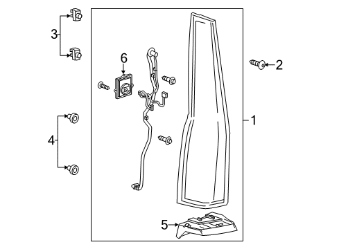 2015 Cadillac Escalade ESV Combination Lamps Combo Lamp Assembly Diagram for 84214003