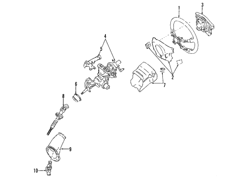 2000 Lexus GS400 Steering Column & Wheel, Steering Gear & Linkage Gear Assy, Tilt Steering, W/Motor Diagram for 45810-30140