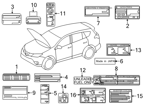 2015 Toyota RAV4 Information Labels Emission Label Diagram for 11298-36211
