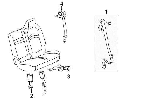 2011 Chevrolet Traverse Seat Belt Outer Buckle Diagram for 19181969