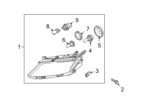 2010 Ford Fusion Headlamps Composite Assembly Diagram for 9E5Z-13008-B