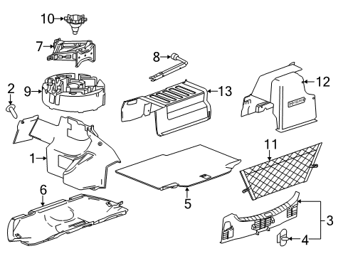 2014 Buick LaCrosse Interior Trim - Rear Body Support Panel Diagram for 23497218