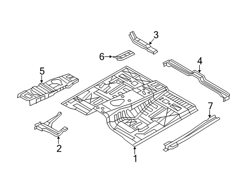 2011 Infiniti QX56 Floor Floor Front Diagram for G4312-1LAMA