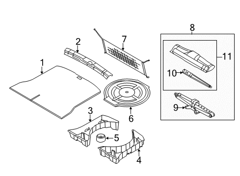 2008 Ford Edge Interior Trim - Rear Body Tool Bag Diagram for CT4Z-17005-A