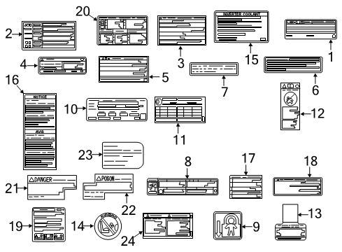 2017 Lexus NX200t Information Labels Info Label Diagram for 41992-48020