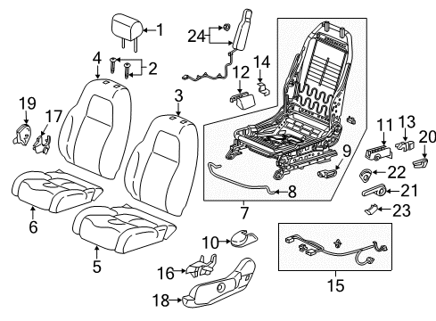 2017 Honda CR-V Driver Seat Components Pad, L. FR. Seat Cushion Diagram for 81537-TLA-A01