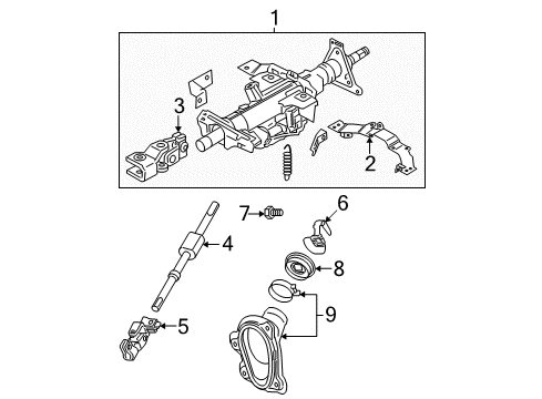 2006 Infiniti G35 Steering Column, Steering Wheel & Trim Shaft Assy-Steering Column, Lower Diagram for 48822-AC910