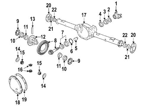 2004 Dodge Durango Rear Propeller Shaft, Differential Cover-Differential Diagram for 52111974AA