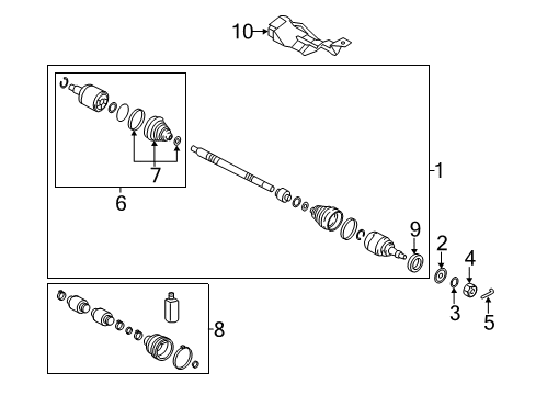 2012 Hyundai Sonata Drive Axles - Front Heat Protector Diagram for 495482T400