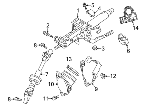 2021 Toyota Highlander Steering Column & Wheel, Steering Gear & Linkage Intermed Shaft Diagram for 45220-0E050