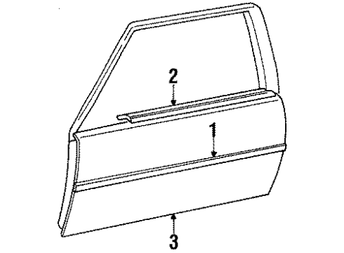 1984 Toyota Celica Door & Components Belt Weatherstrip Diagram for 75710-14230