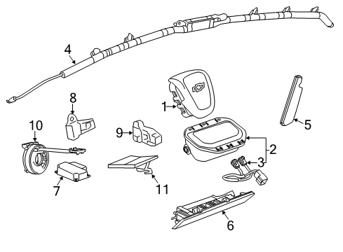 2011 Chevrolet Volt Air Bag Components Diagnostic Unit Diagram for 13574895
