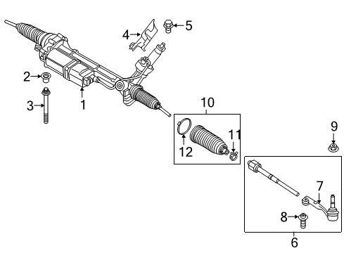 2017 BMW X6 Steering Column & Wheel, Steering Gear & Linkage Combination Nut Diagram for 31126780480
