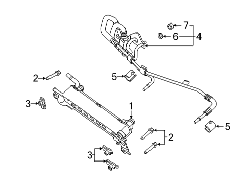 2021 Ford F-150 Oil Cooler Tube Assembly Diagram for JL3Z-7R081-G