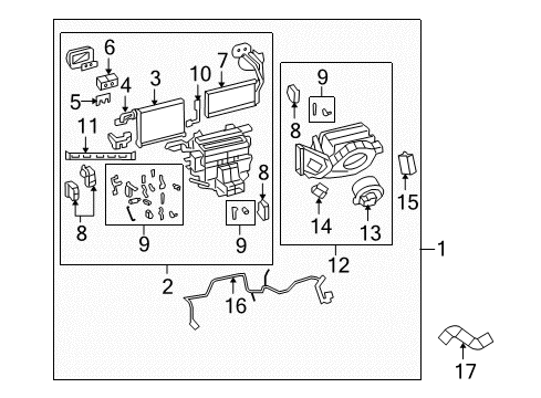2008 Pontiac G8 Air Conditioner Hose Asm-A/C Evaporator Front Diagram for 92193504