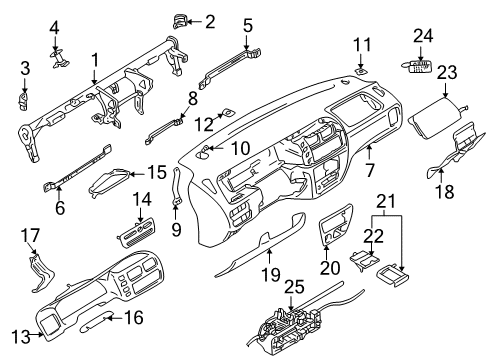 2002 Chevrolet Tracker Instrument Panel Heater Control Lever Assembly(On Esn) Diagram for 30021241