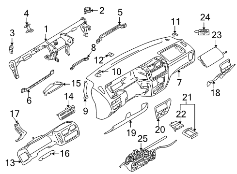 2002 Chevrolet Tracker Instrument Panel Door Check Bolt Diagram for 11514753