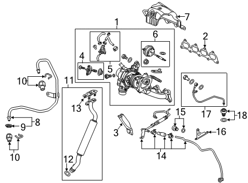 2016 Buick Cascada Turbocharger Water Feed Tube Diagram for 55500592