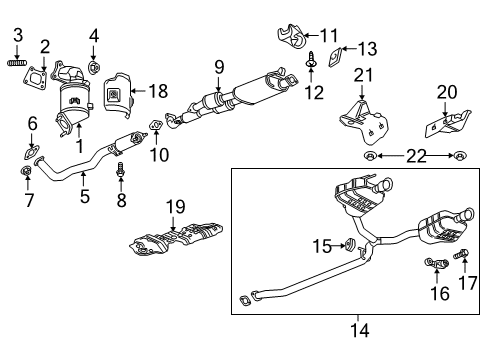 2018 Chevrolet Traverse Exhaust Components Muffler Diagram for 84925263