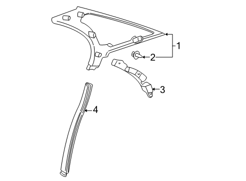 1998 Lexus GS400 Interior Trim - Quarter Panels Garnish, Roof Side, Inner RH Diagram for 62470-30390-A0