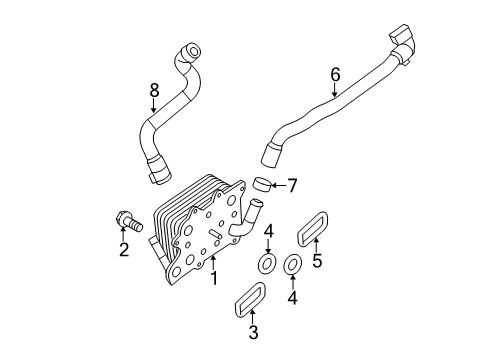 2011 Ford F-250 Super Duty Oil Cooler Outlet Tube Diagram for BC3Z-6B850-A
