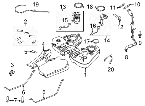 2012 Ford Explorer Fuel Supply Filler Pipe Diagram for BB5Z-9034-G