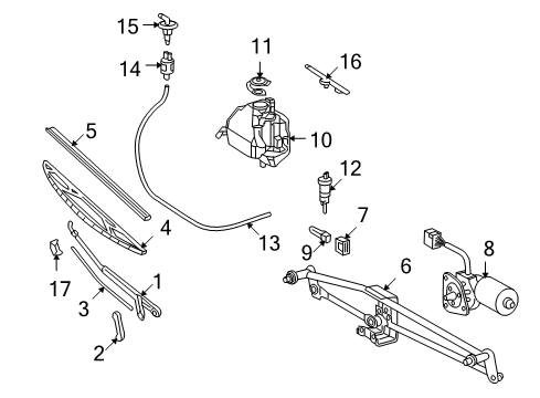 2003 Dodge Sprinter 3500 Wiper & Washer Components Blade-WIPER Blade Diagram for 5133992AA