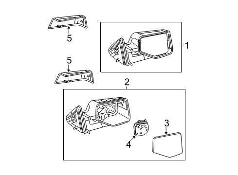 2008 Ford Ranger Mirrors Mirror Assembly Diagram for 8L5Z-17682-AA