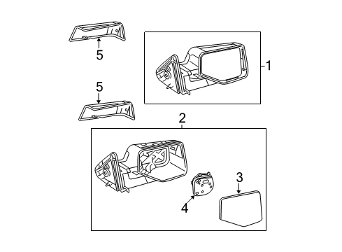 2008 Ford Ranger Mirrors Mirror Assembly Diagram for 8L5Z-17682-DA