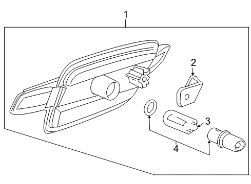 2008 Pontiac G8 Bulbs Lamp Asm, Front Side Turn Signal Diagram for 92420920